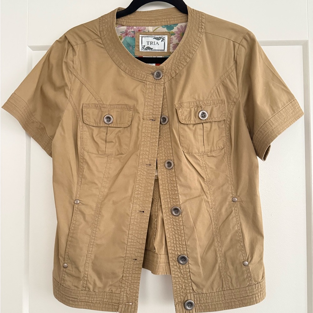 Women's Tan Button Down Shirt